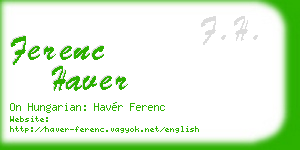 ferenc haver business card
